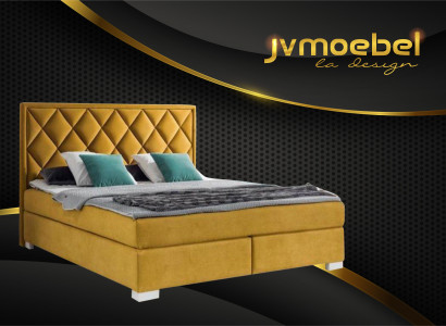 Literie Chambre à coucher Design Mobilier Moderne Lits de luxe 180x200 velours jaune nouveau